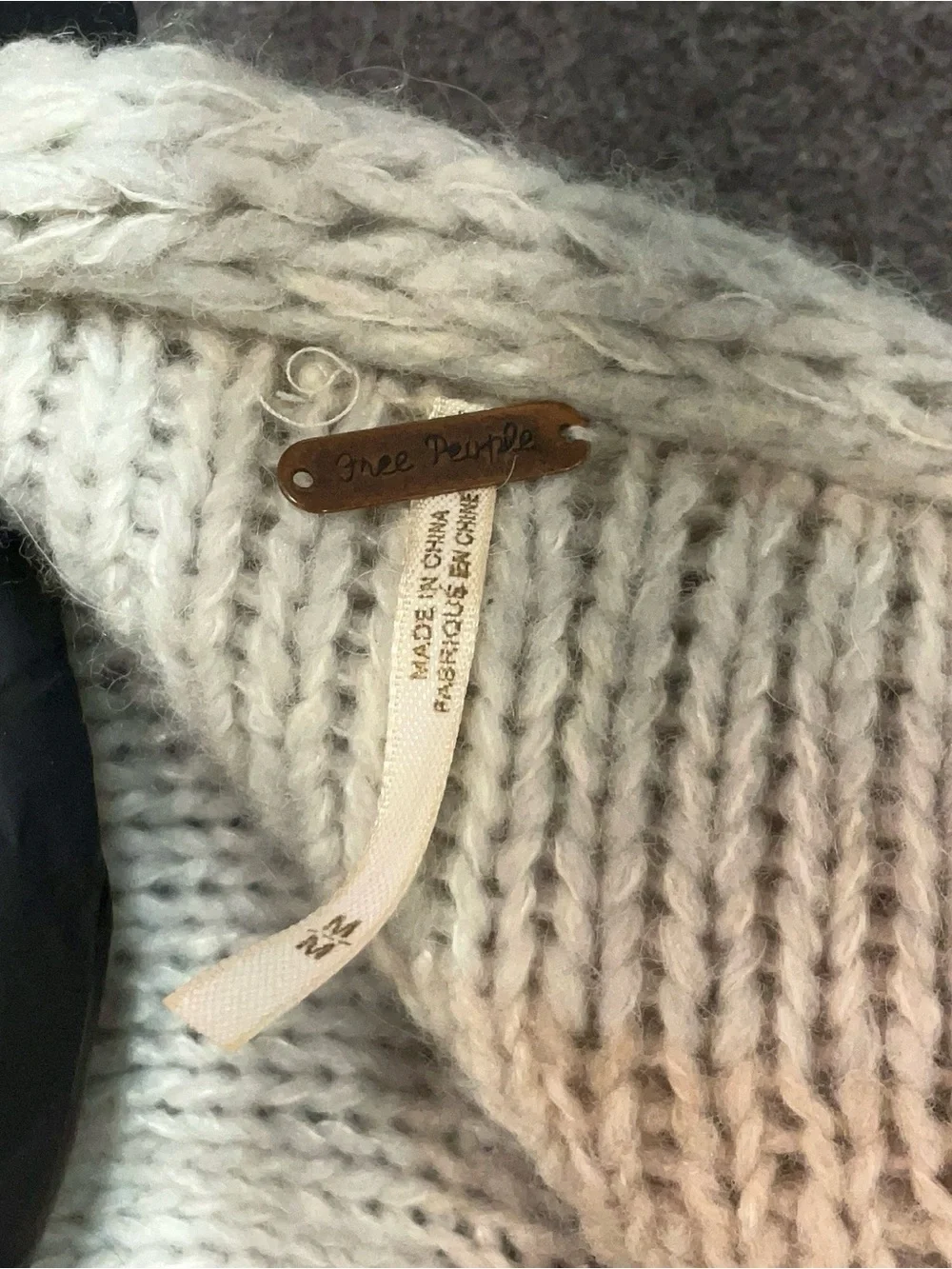 Free People Wool Alpaca Blend Chunky Cable Knit Cardigan Sweater